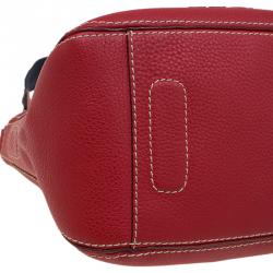 Pre Owned Carolina Herrera Red Pebbled Leather Hobo