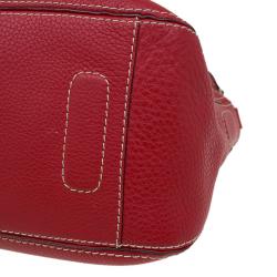 Pre Owned Carolina Herrera Red Pebbled Leather Hobo
