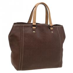 مملوكة مسبقًا حقيبة يد كارولينا هيريرا اندي جلد  مونوغرامي بنية