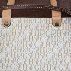 مملوكة مسبقًا حقيبة يد كارولينا هيريرا اندي جلد مونوغرامي بنية