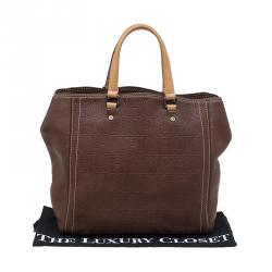 مملوكة مسبقًا حقيبة يد كارولينا هيريرا اندي جلد مونوغرامي بنية