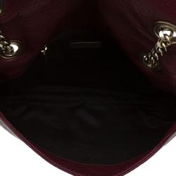 Pre Owned Carolina Herrera Burgundy Monogram Leather Audrey Shoulder Bag