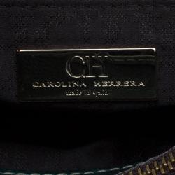 Pre Owned حقيبة يد كارولينا هيريرا ميتو جلد خضراء داكنة