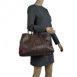 Pre Owned Carolina Herrera Brown Leather Matteo Tote