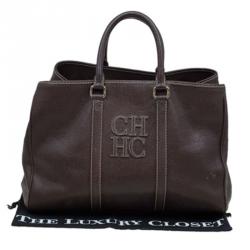 Pre Owned Carolina Herrera Brown Leather Matteo Tote