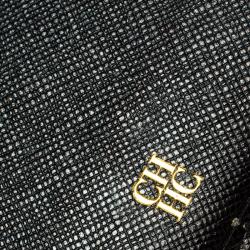 Pre Owned Carolina Herrera Black Textured Leather Continental Wallet