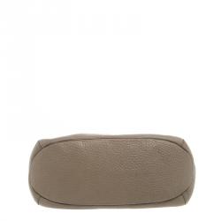 Pre Owned Carolina Herrera Beige Pebbled Leather Maria Shoulder Bag