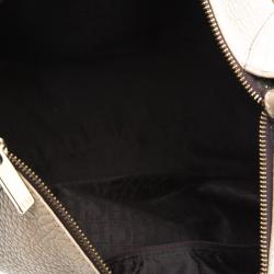 Pre Owned Carolina Herrera Beige Pebbled Leather Maria Shoulder Bag