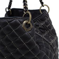 Pre Owned Carolina Herrera Brown Leather Quilted Tote