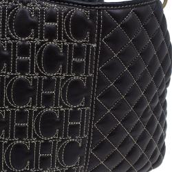Pre Owned Carolina Herrera Brown Leather Quilted Tote