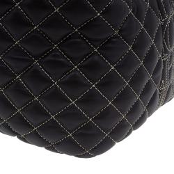 Pre Owned Carolina Herrera Brown Leather Quilted Tote