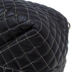 Pre Owned Carolina Herrera Brown Leather Quilted Tote