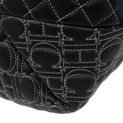 Pre Owned Carolina Herrera Brown Leather Quilted Tote