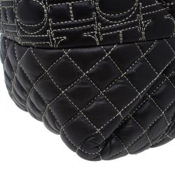 Pre Owned Carolina Herrera Brown Leather Quilted Tote
