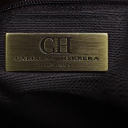 Pre Owned Carolina Herrera Brown Leather Quilted Tote