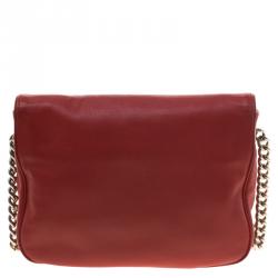 Pre Owned Carolina Herrera Red Leather New Baltazar Flap Bag