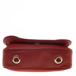 Pre Owned Carolina Herrera Red Leather New Baltazar Flap Bag