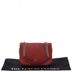 Pre Owned Carolina Herrera Red Leather New Baltazar Flap Bag