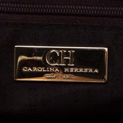 Pre Owned Carolina Herrera Tan Leather Shopping Tote