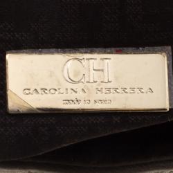 Pre Owned Carolina Herrera Metallic Grey Quilted Leather Shoulder Bag