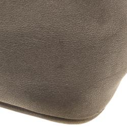 Pre Owned Carolina Herrera Metallic Grey Quilted Leather Shoulder Bag