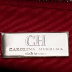 Pre Owned Carolina Herrera Black Leather Flap Shoulder Bag