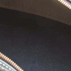 Pre Owned Carolina Herrera Navy Blue Monogram Leather Andy Boston Bag