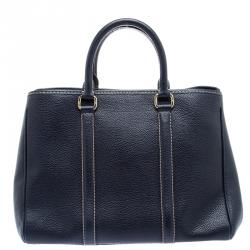 Pre Owned Carolina Herrera Dark Blue Leather Matteo Tote