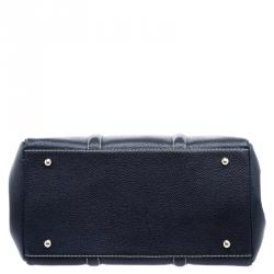 Pre Owned Carolina Herrera Dark Blue Leather Matteo Tote