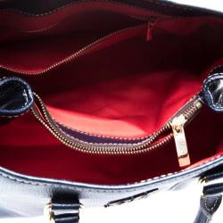 Pre Owned Carolina Herrera Dark Blue Leather Matteo Tote