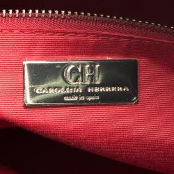 Pre Owned Carolina Herrera Dark Blue Leather Matteo Tote