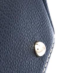 Pre Owned Carolina Herrera Dark Blue Leather Matteo Tote