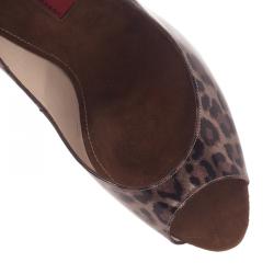 Carolina Herrera Leopard Print Peep Toe Pumps Size 39