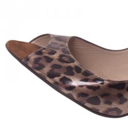 Carolina Herrera Leopard Print Peep Toe Pumps Size 39