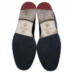 مملوكة مسبقًا Carolina Herrera Black Leather Brogue Ankle Boots Size 37