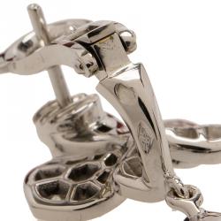 Pre Owned أقراط كارتييه كيريس دو أوركيديس بار كارتييه ألماس عقيق وذهب أبيض