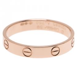 Pre Owned Cartier Love 18K Rose Gold Wedding Band Ring Size 59