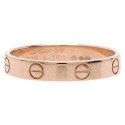 Pre Owned Cartier Love 18K Rose Gold Wedding Band Ring Size 59