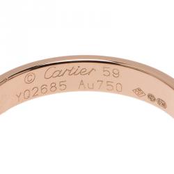 Pre Owned Cartier Love 18K Rose Gold Wedding Band Ring Size 59
