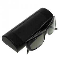 مملوكة مسبقًا Cartier Black 135 Rectangle Sunglasses