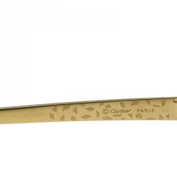 Pre Owned نظارة شمسية كارتييه بانثير دو كارتييه بني