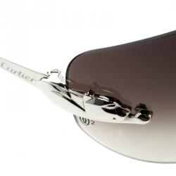 مملوكة مسبقًا Cartier Brown 110 Panthere Rimless Sunglasses