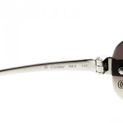 مملوكة مسبقًا Cartier Brown 110 Panthere Rimless Sunglasses