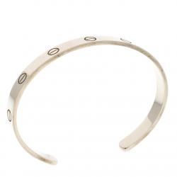 Pre Owned سوار كارتييه لوف ذهب أبيض مفتوح مقاس 18