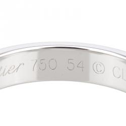 Pre Owned Cartier Love White Gold Wedding Band Ring Size 54