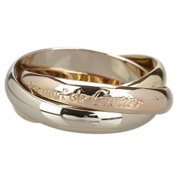 Pre Owned خاتم كارتييه ترينيتي مودال ثلاث ألوان ذهب عيار 18 كبير مقاس 54