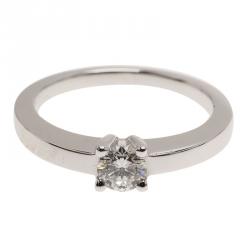 مملوكة مسبقًا Cartier Declaration Solitaire 0.23 ct E VVS1 Diamond Platinum Ring Size 46