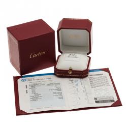 مملوكة مسبقًا Cartier Declaration Solitaire 0.23 ct E VVS1 Diamond Platinum Ring Size 46