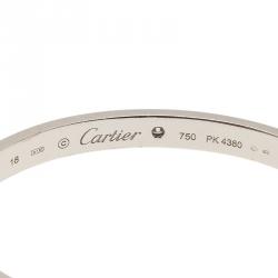 Cartier Love 1 Diamond White Gold Open Cuff Bracelet