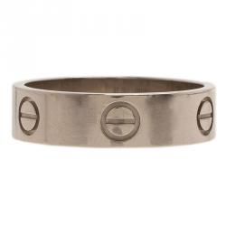 مملوكة مسبقًا خاتم دبلة كارتييه لوف ذهب أبيض مقاس 58